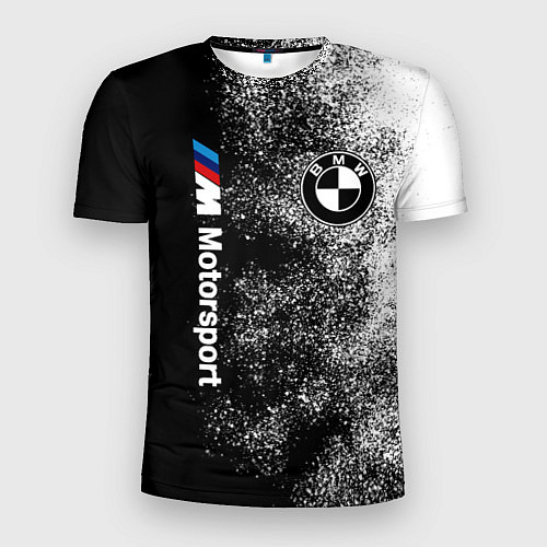 Мужская спорт-футболка БМВ Черно-белый логотип / 3D-принт – фото 1