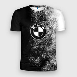 Футболка спортивная мужская BMW ЧБ Логотип, цвет: 3D-принт