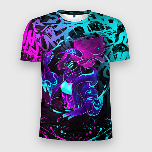 Мужская спорт-футболка KDA NEON GRAFFITI LEAGUE OF LEGENDS / 3D-принт – фото 1