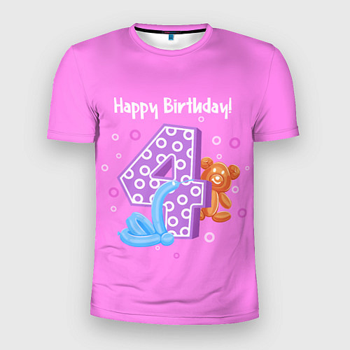 Мужская спорт-футболка Четвертый день рождения / 3D-принт – фото 1