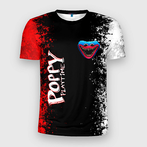 Мужская спорт-футболка Poppy Playtime - Брызги и капли красок / 3D-принт – фото 1