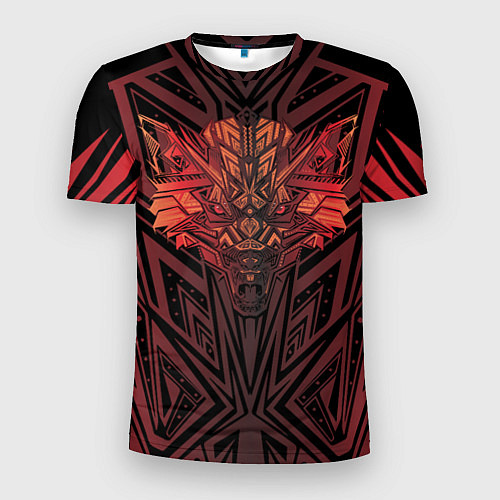 Мужская спорт-футболка Красный волк в графике / 3D-принт – фото 1