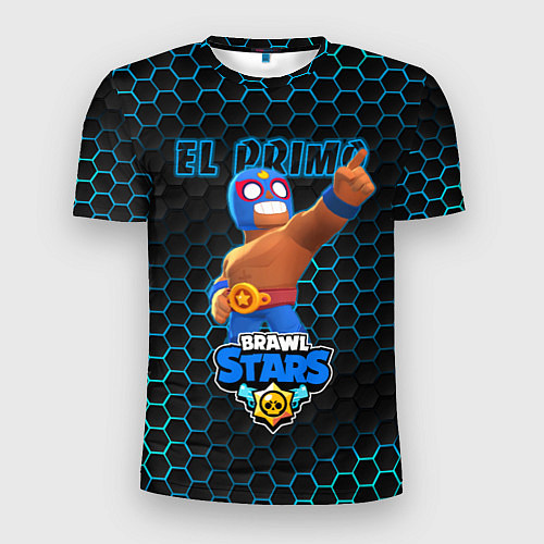 Мужская спорт-футболка Эль Примо, BRAWL STARS соты / 3D-принт – фото 1