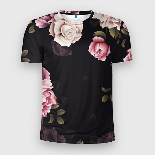Мужская спорт-футболка РОЗЫ И ПИОНЫ / 3D-принт – фото 1