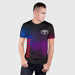 Футболка спортивная мужская Toyota - неоновый дым, цвет: 3D-принт — фото 2