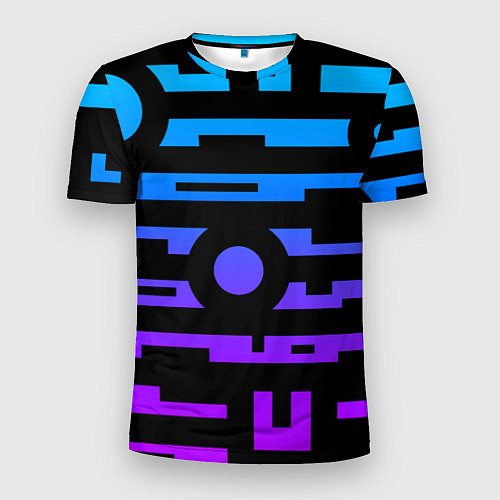 Мужская спорт-футболка Неоновая геометрия Neon / 3D-принт – фото 1