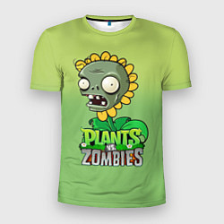 Мужская спорт-футболка Plants vs Zombies зомби-подсолнух