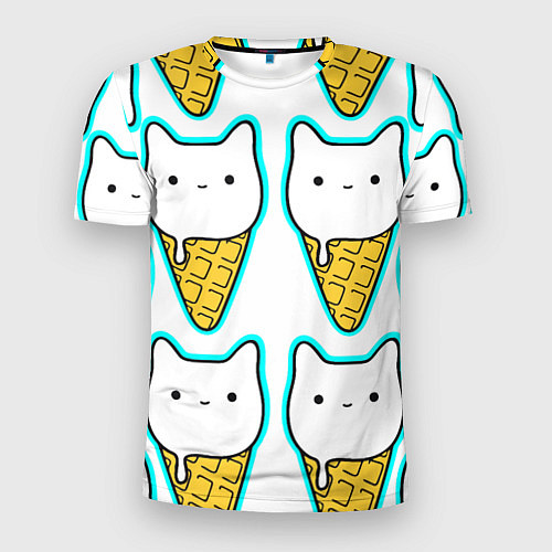 Мужская спорт-футболка Гигантские коты мороженое / 3D-принт – фото 1