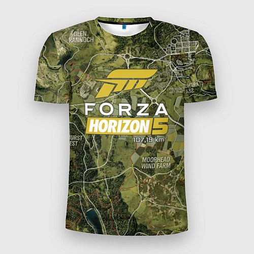 Мужская спорт-футболка Forza Horizon 5 - map / 3D-принт – фото 1