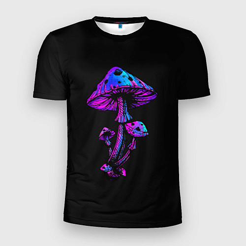 Мужская спорт-футболка Неоновый гриб / 3D-принт – фото 1