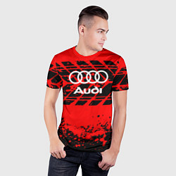 Футболка спортивная мужская Audi шины, цвет: 3D-принт — фото 2
