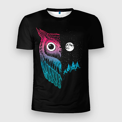 Мужская спорт-футболка Ночная сова Градиент / 3D-принт – фото 1