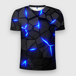 Футболка спортивная мужская КИБЕРПАНК БРОНЯ: СИНЯЯ СТАЛЬ, цвет: 3D-принт