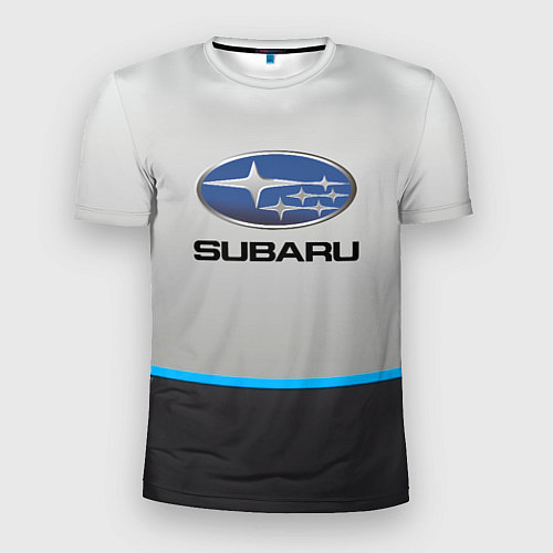 Мужская спорт-футболка Subaru Неоновая полоса / 3D-принт – фото 1