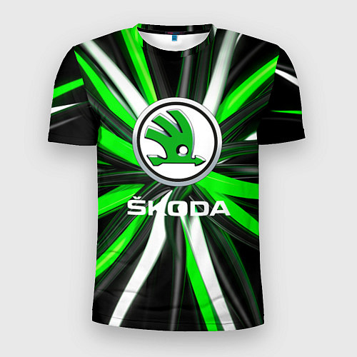 Мужская спорт-футболка Skoda - Вспышка / 3D-принт – фото 1