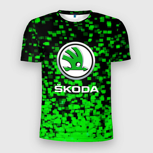 Мужская спорт-футболка Skoda - Пиксели / 3D-принт – фото 1