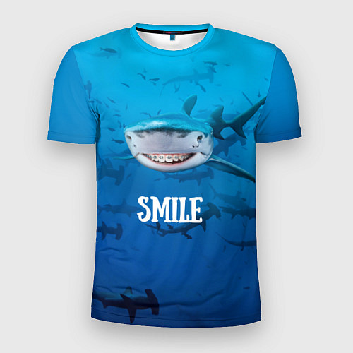 Мужская спорт-футболка Акула смайл / 3D-принт – фото 1
