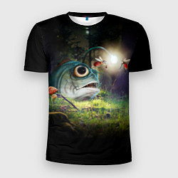 Мужская спорт-футболка Рыба в лесу