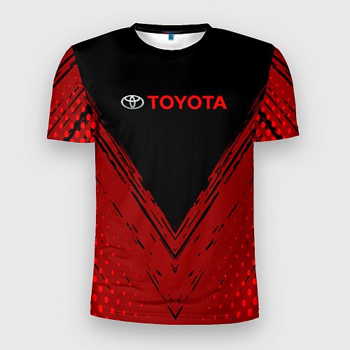 Мужская спорт-футболка Toyota Красная текстура / 3D-принт – фото 1