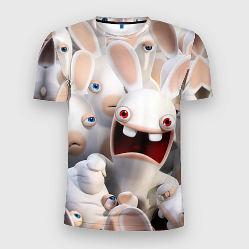 Мужская спорт-футболка Бешеные кролики в толпе / 3D-принт – фото 1