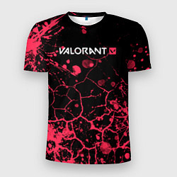 Мужская спорт-футболка Valorant: Брызги красок трещины