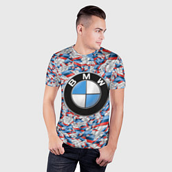 Футболка спортивная мужская BMW M PATTERN LOGO, цвет: 3D-принт — фото 2