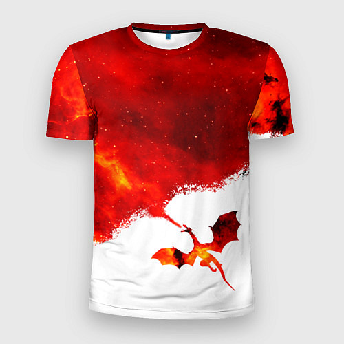 Мужская спорт-футболка ДЫХАНИЕ ЗВЕЗДНОГО ДРАКОНА DRAGON FIRE / 3D-принт – фото 1