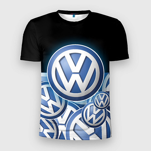 Мужская спорт-футболка Volkswagen Большое лого паттерн / 3D-принт – фото 1