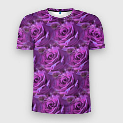 Мужская спорт-футболка Фиолетовые цветы паттерн