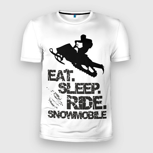 Мужская спорт-футболка EAT SLEEP RIDE SNOWMOBILE / 3D-принт – фото 1