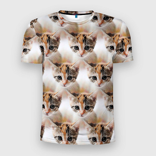 Мужская спорт-футболка Маленький котенок паттерн / 3D-принт – фото 1