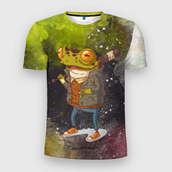 Мужская спорт-футболка Лягушка хулиган Frog hooligan