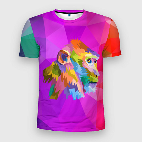 Мужская спорт-футболка Цветная обезьяна Color monkey / 3D-принт – фото 1