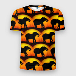 Мужская спорт-футболка Силуэт слона паттерн