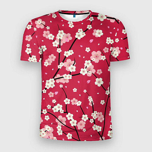 Мужская спорт-футболка Цветы на ветках / 3D-принт – фото 1