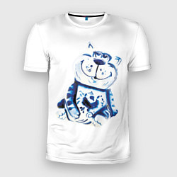 Мужская спорт-футболка Gzhel the cat