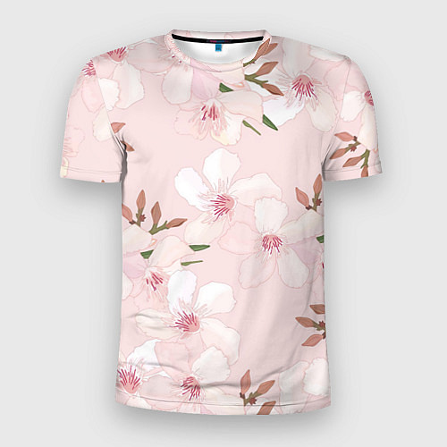 Мужская спорт-футболка Розовые цветы весны / 3D-принт – фото 1