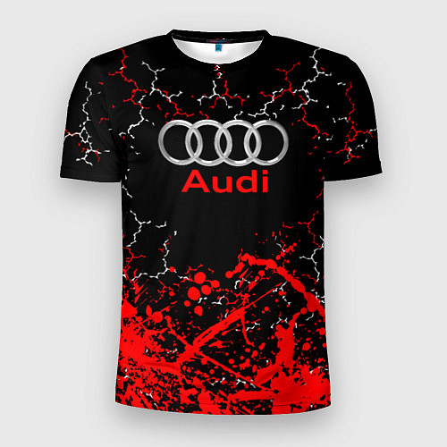 Мужская спорт-футболка AUDI АУДИ брызги / 3D-принт – фото 1
