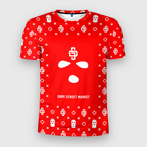 Мужская спорт-футболка Узор Red Phantom Ski Mask Dope Street Market / 3D-принт – фото 1