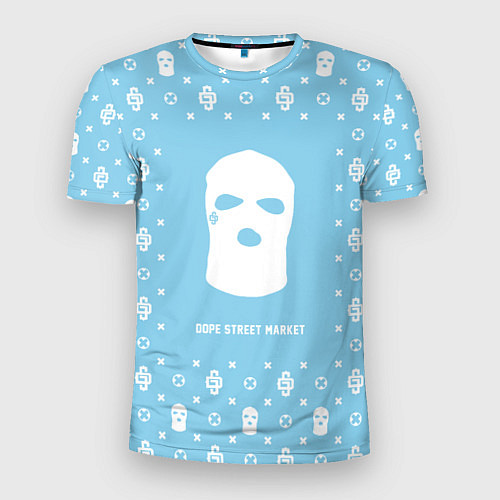 Мужская спорт-футболка Узор Sky Blue Ski Mask Dope Street Market / 3D-принт – фото 1