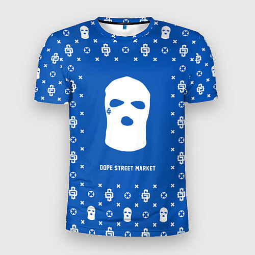 Мужская спорт-футболка Узор Blue Ski Mask Dope Street Market / 3D-принт – фото 1