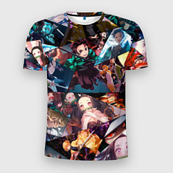 Футболка спортивная мужская Kimetsu no aiba Все персонажи, цвет: 3D-принт