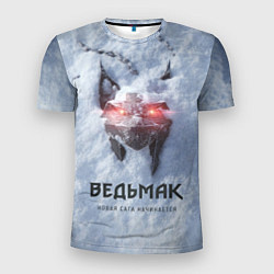 Мужская спорт-футболка Волк на снегу Ведьмак 4