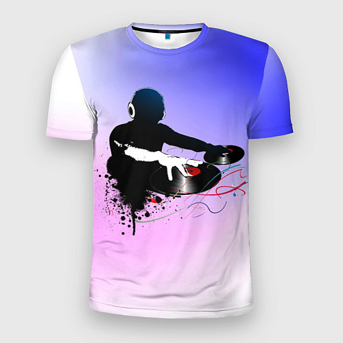 Мужская спорт-футболка DJ силуэт / 3D-принт – фото 1