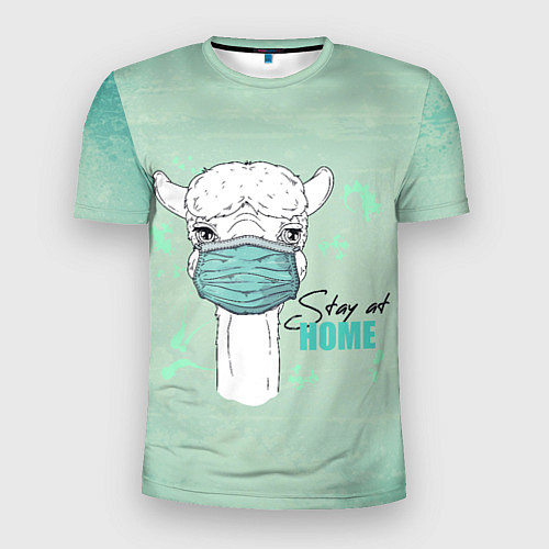 Мужская спорт-футболка Лама в маске / 3D-принт – фото 1