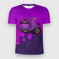 Мужская спорт-футболка Фиолетовый мопед