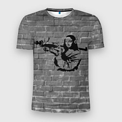 Мужская спорт-футболка Мона Лиза Бэнкси Banksy