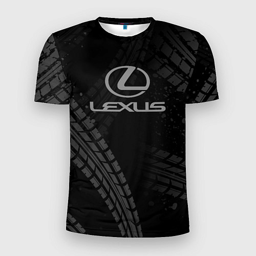 Мужская спорт-футболка Lexus следы шин / 3D-принт – фото 1