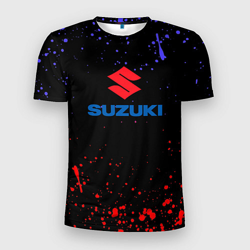 Мужская спорт-футболка SUZUKI брызги красок / 3D-принт – фото 1