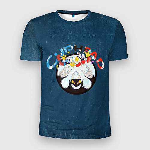 Мужская спорт-футболка Cuphead, Mugman and devil / 3D-принт – фото 1